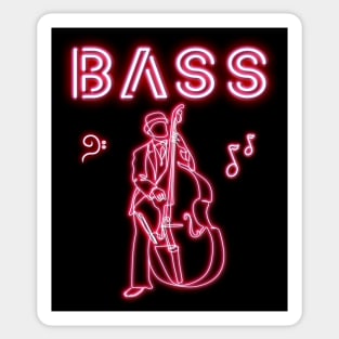 Bass Player in Neon Color Sticker